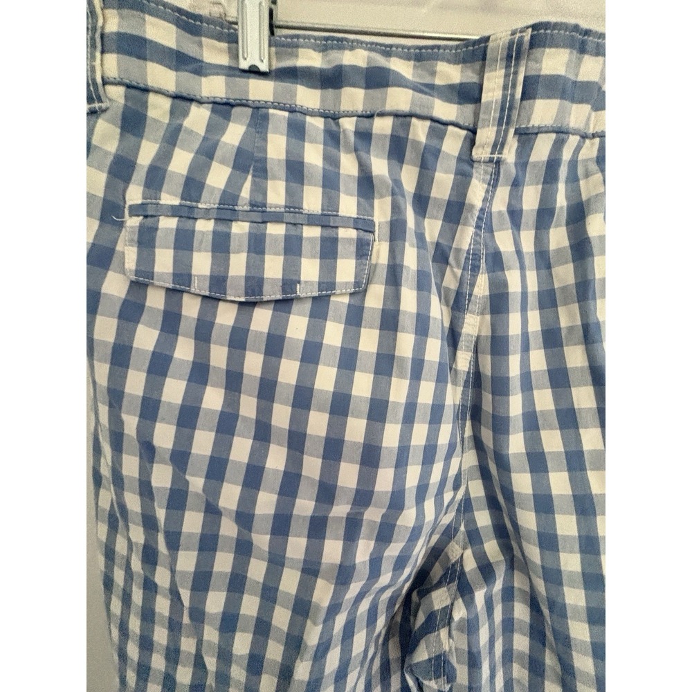 Roundtree & York Light Blue White Checked Flat Front Slash Pocket Shorts 42x11 - Picture 5 of 9